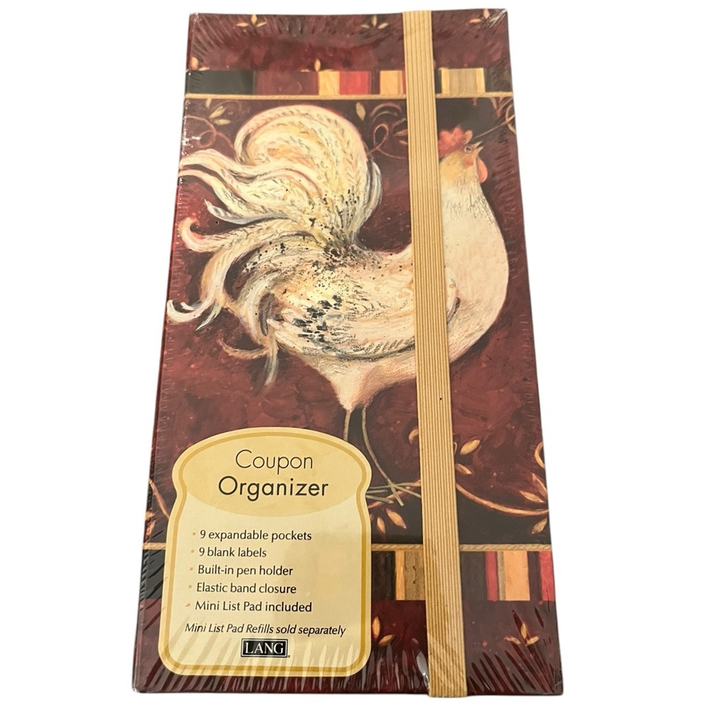 NWT Lang Coupon Organizer CAMBORNE Artwork by Susan Winget Rooster Country